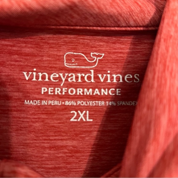 Vineyard Vines Red Polo Shirt performance Style 2X - Picture 5 of 7